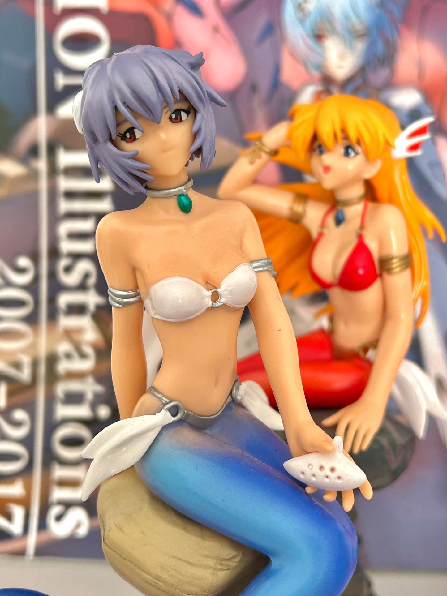 Evangelion Vintage Rei and Asuka Mermaid Figures Set (RARE)