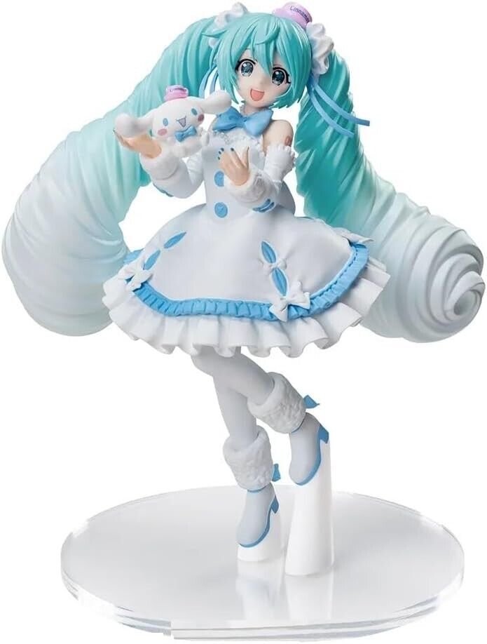 Vocaloid Hatsune Miku x Cinnamoroll white Dress Ver. Figure by SEGA