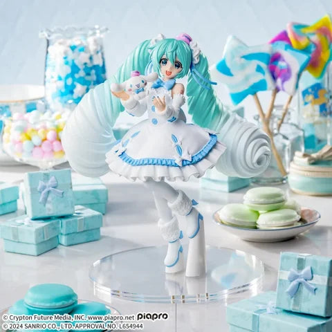 Vocaloid Hatsune Miku x Cinnamoroll white Dress Ver. Figure by SEGA