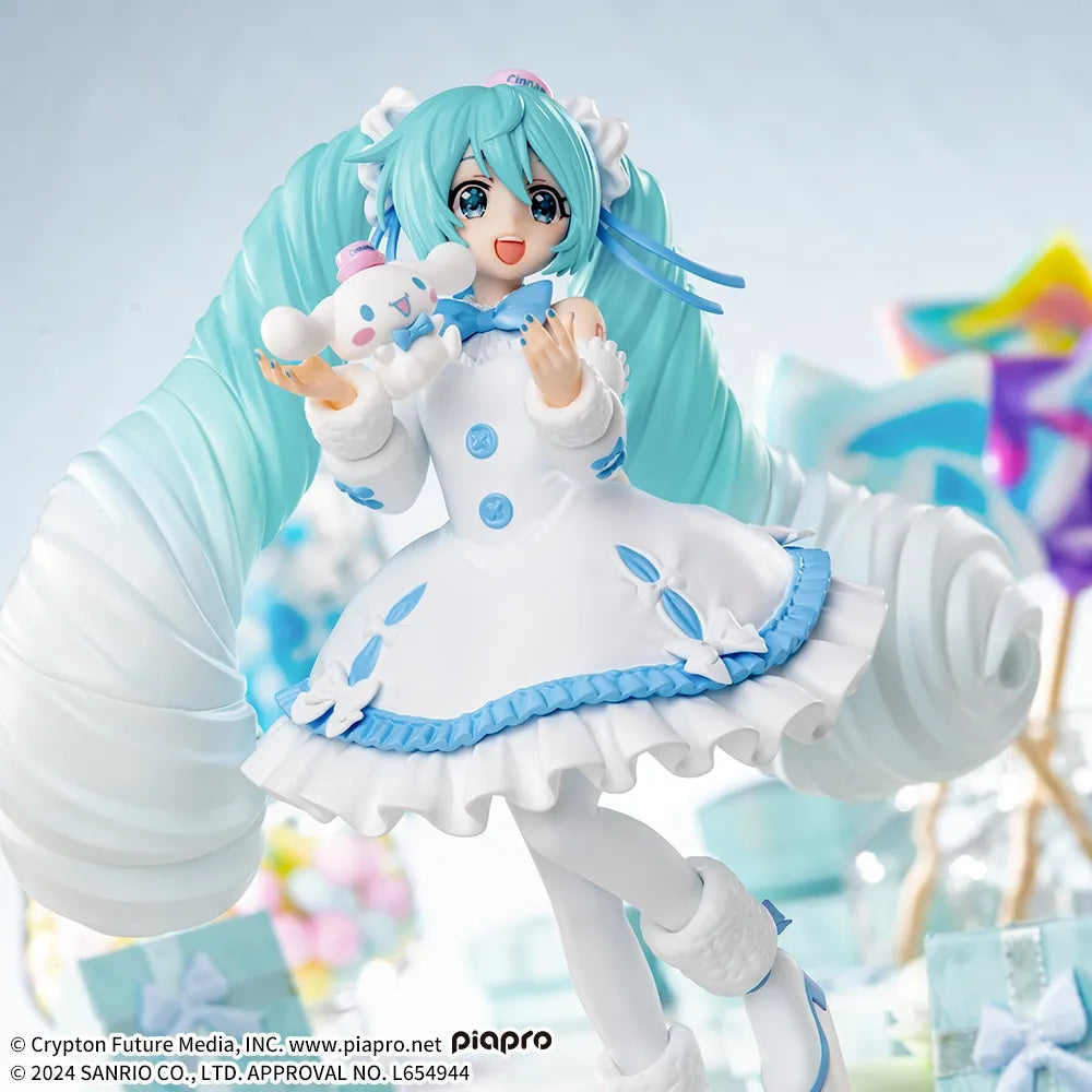 Vocaloid Hatsune Miku x Cinnamoroll white Dress Ver. Figure by SEGA