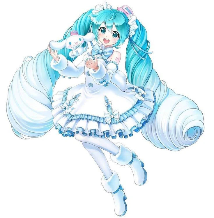Vocaloid Hatsune Miku x Cinnamoroll white Dress Ver. Figure by SEGA