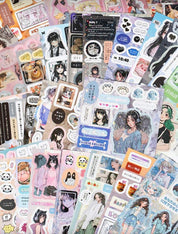Anime Girl Kawaii Journaling Sticker Book 45 Pages