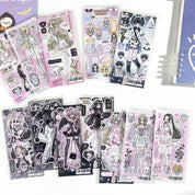 Anime Girl Angel and Devil Angelcorr Aesthetic Sticker Sheet Journaling