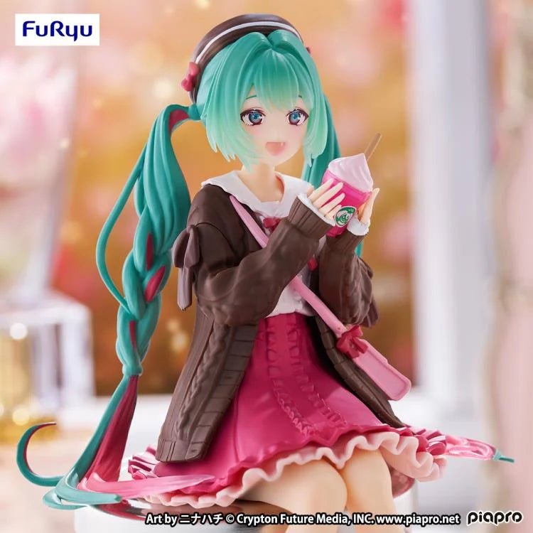 Vocaloid Hatsune Miku Autumn Date Pink Ver. Noodle Stopper Figure by Furyu
