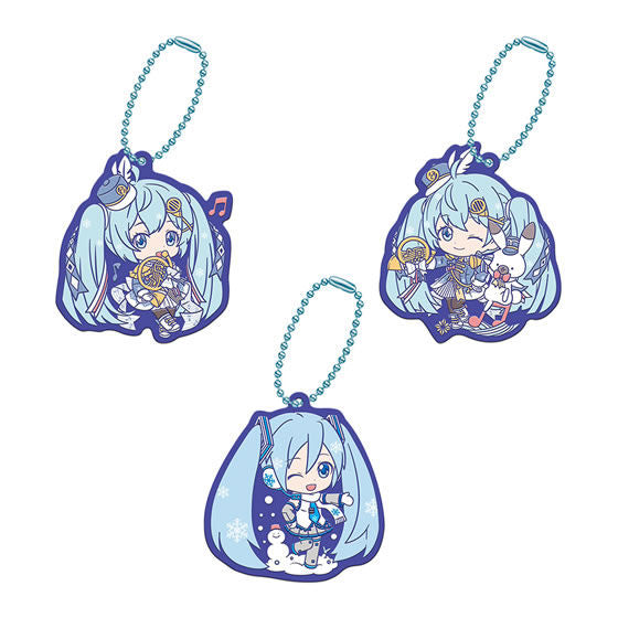 Hatsune Miku Snow Miku Bandai Rubber Keychain