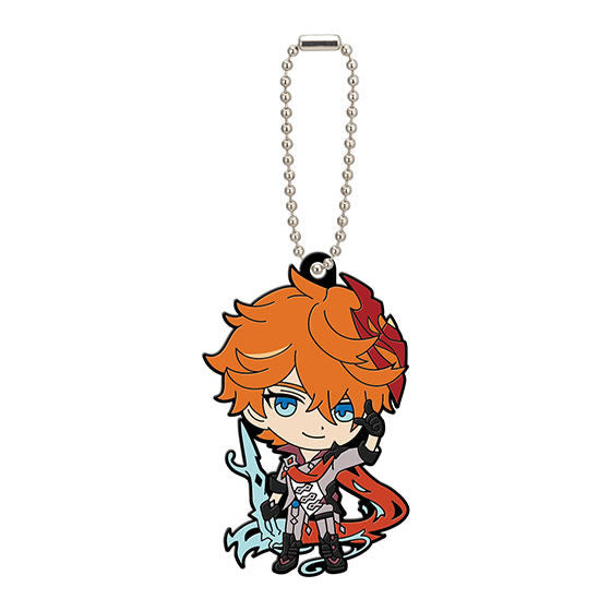 Genshin Impact Mihoyo Childe Tartaglia Fatui Harbinger Rubber Keychain Gashapon