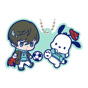 Blue Lock X Sanrio Character Mascot Rubber Keychain Special Collab Gashapon