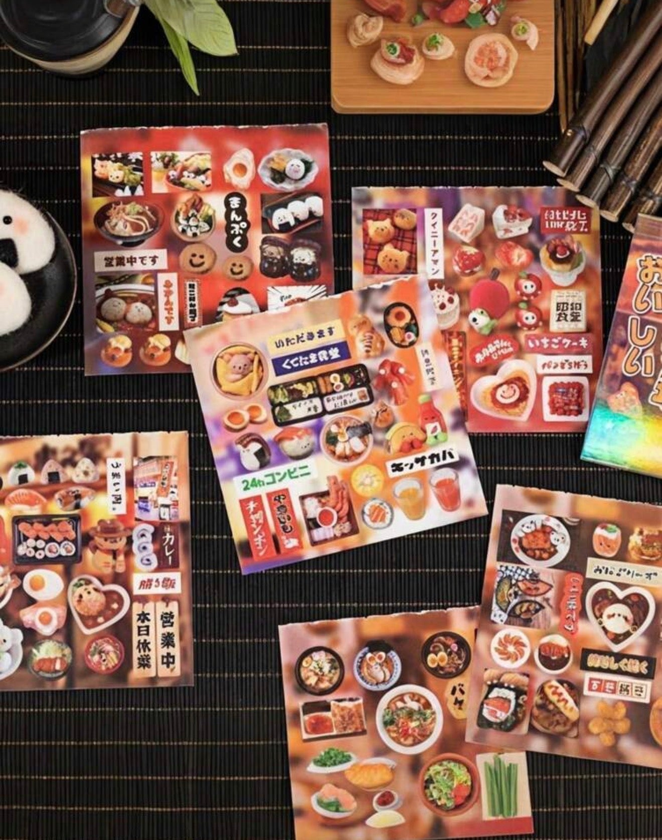 Japanese y2k retro Food Cuisine Themed Collage Sticker Cutout Book 20 pages/book