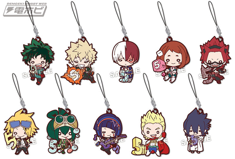 My Hero Academia Midoria Deku Anime 5th Annniversary Nitotan Rubber Keychain 2