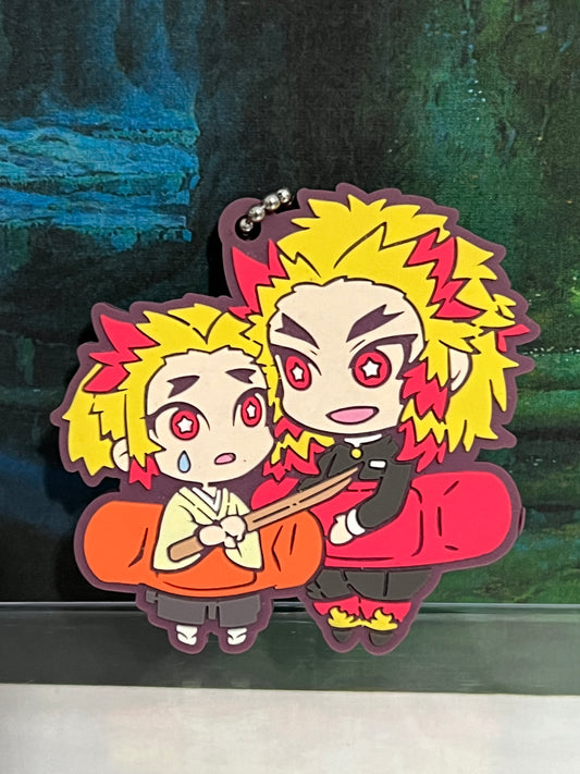 Demon Slayer Original Senjuro And Kyōjurō Rengoku Band Aid Rubber Keychain by Bandai