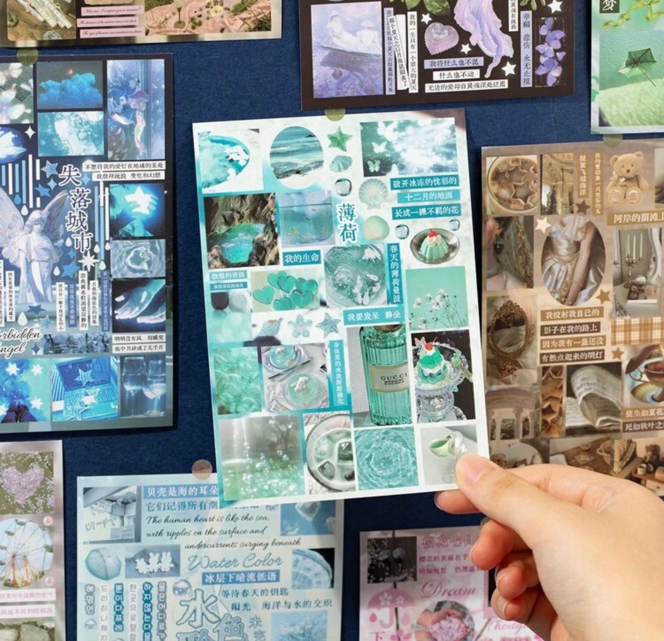 Aesthetic Y2K Rain Days and Jellyfish Shortcake Sticker books 30 pages/book Collage Scrapbook Journaling