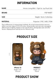 Hirono Living Wild-Fight for Joy Plush doll Keychain Limited Edition by Pop Mart
