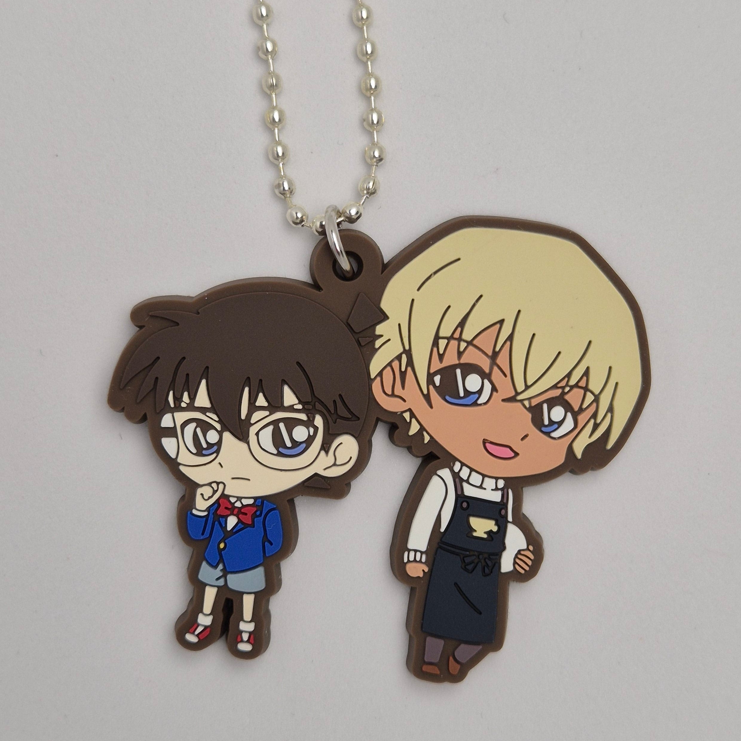 Conan Case Closed "Lots of Conan & Amuro" Conan and Amuro Rubber Keychain