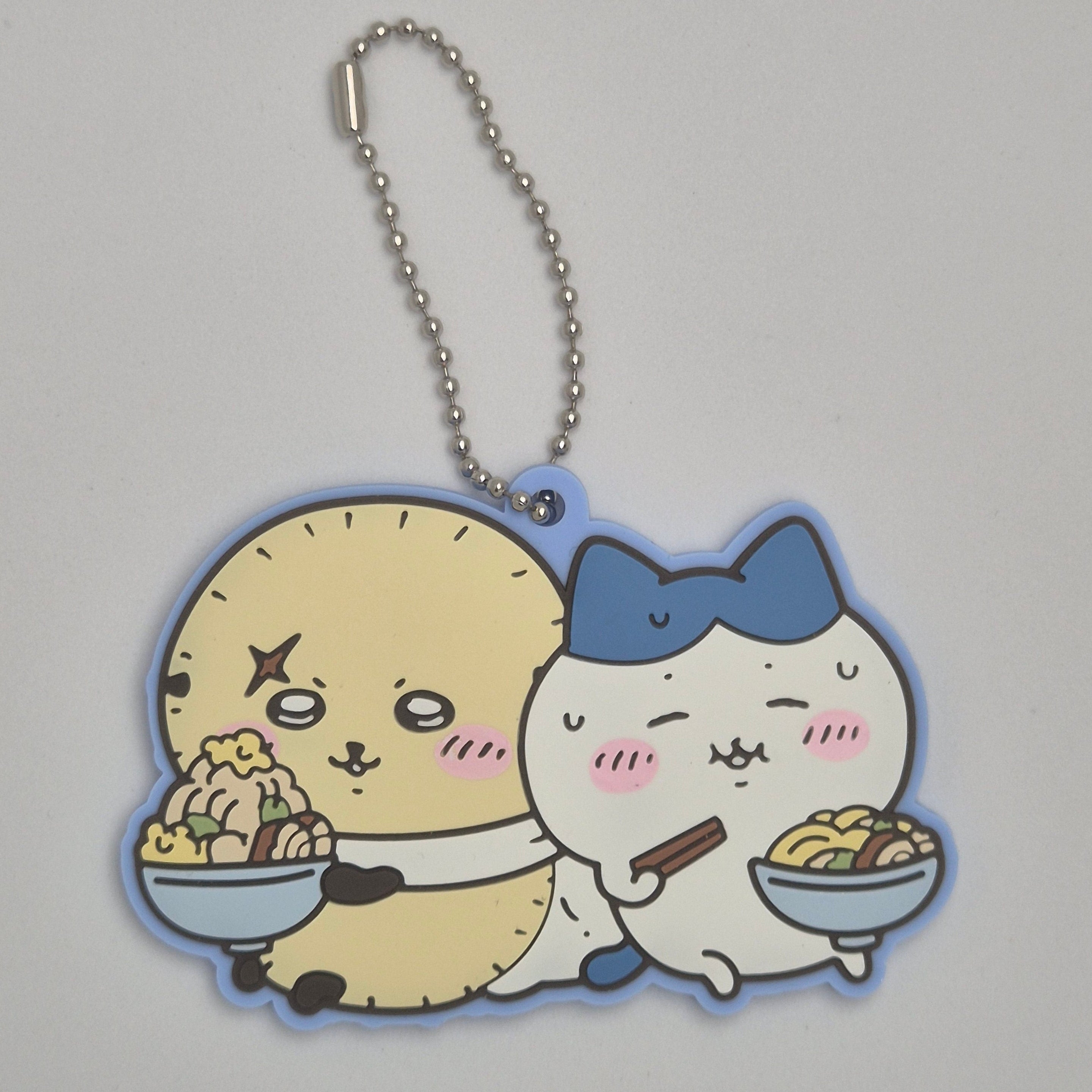 Chiikawa Ichiban Kuji Eating Ramen With Everybody Rubber Keychain