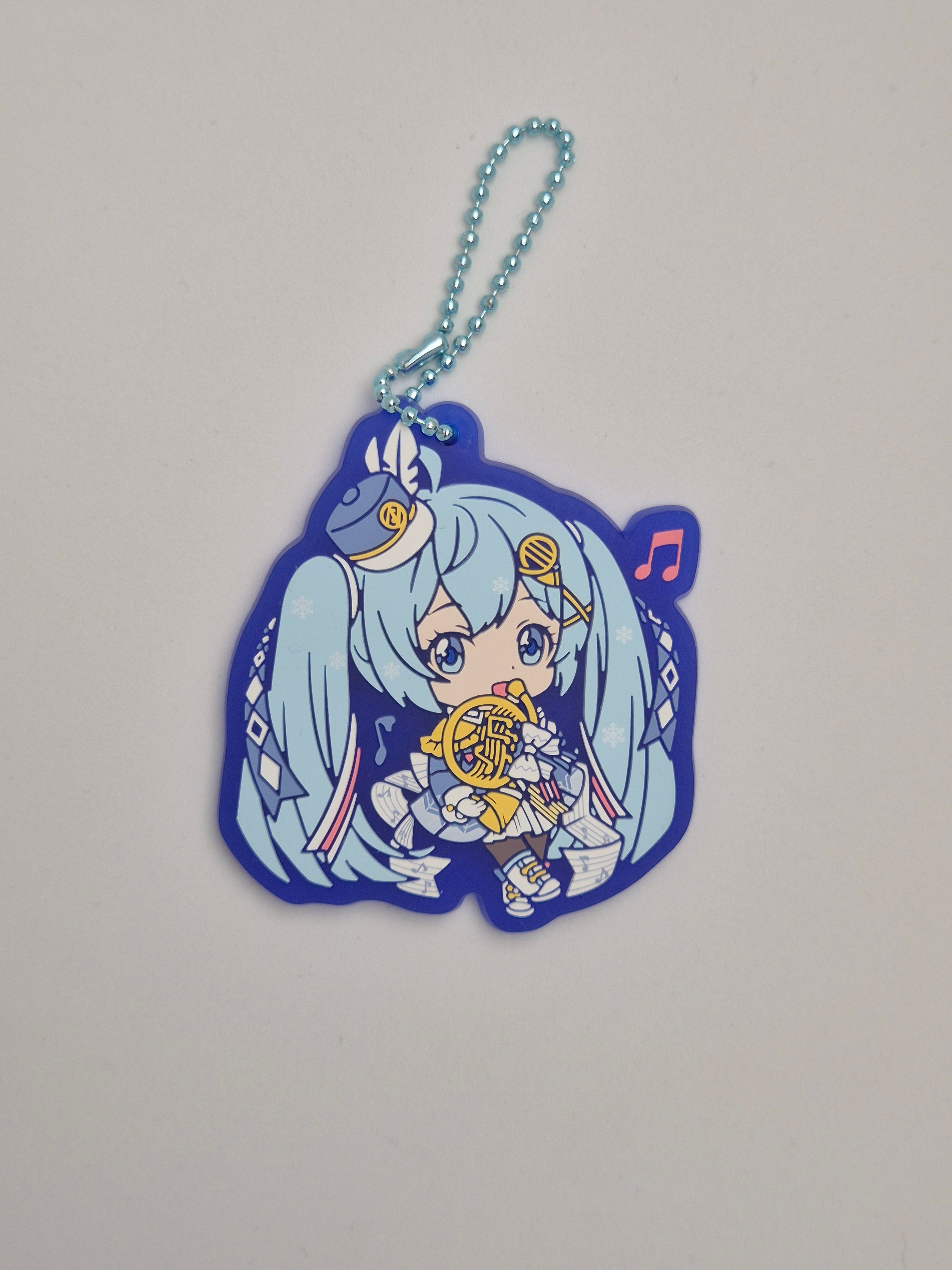Hatsune Miku Snow Miku Bandai Rubber Keychain