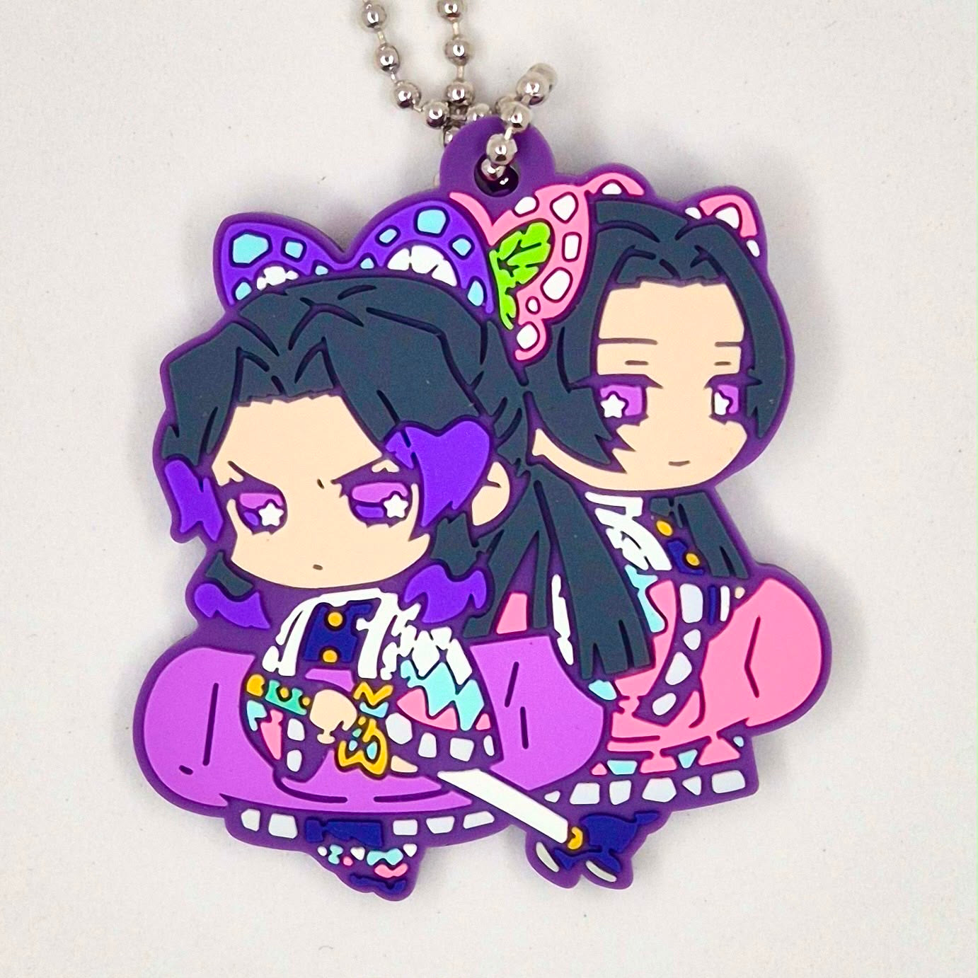 Demon Slayer Bandaid Series Gashapon Keychain Shinobu Kocho & Kanae Kocho