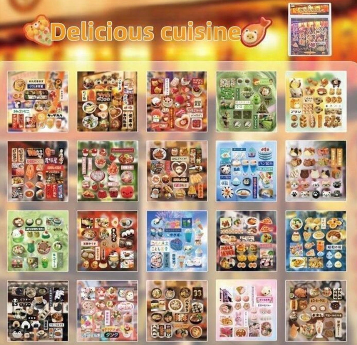 Japanese y2k retro Food Cuisine Themed Collage Sticker Cutout Book 20 pages/book