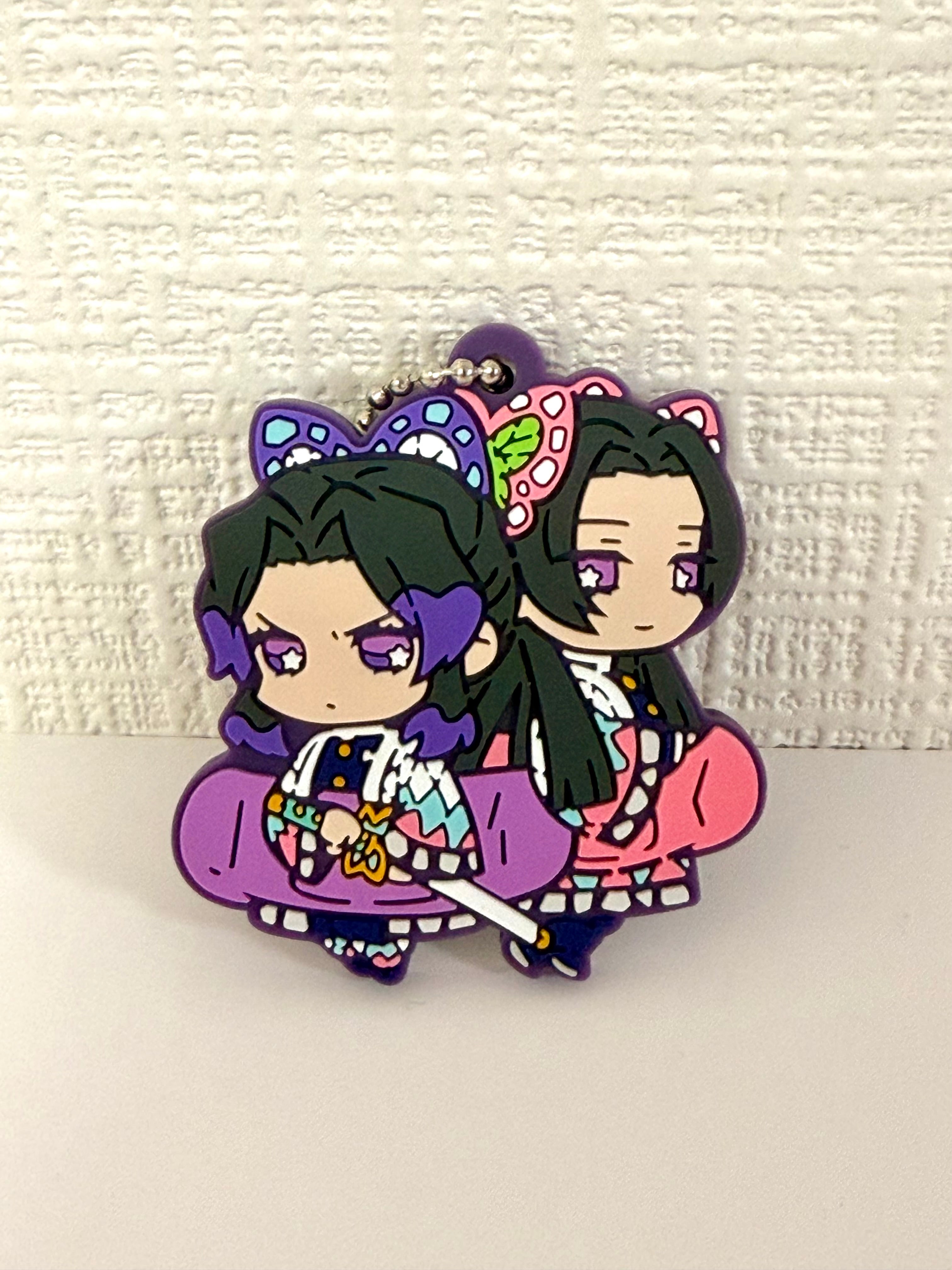 Demon Slayer  Shinobu and Kanae Official Rubber Keychain JP 263118