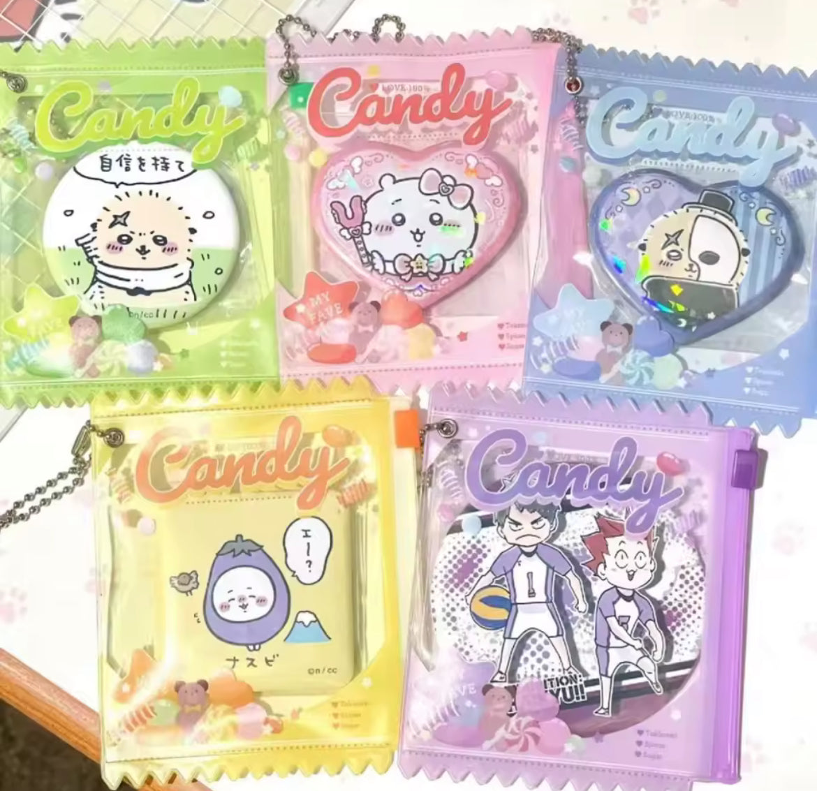 Candy My Fave Transparent Keychain Badge Photocard Holder Charm