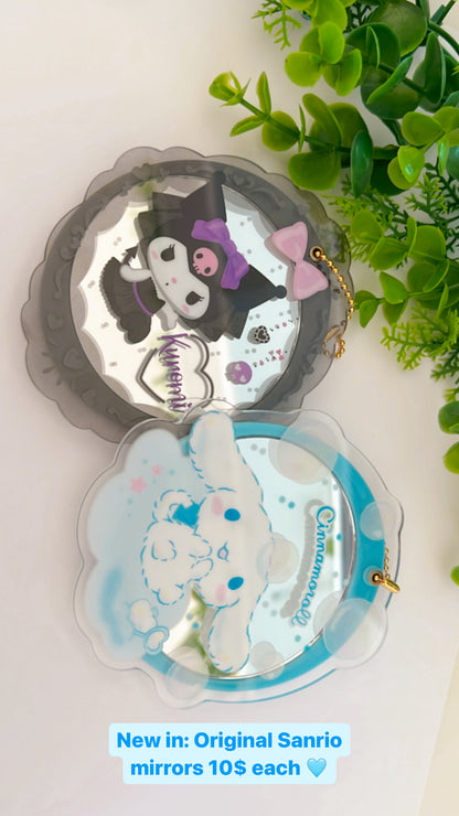 Official Sanrio Kuromi and Cinnamoroll Keychain Mirrors