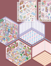 3D Sticker Paper Isometric Room ASMR DIY Mini Scene