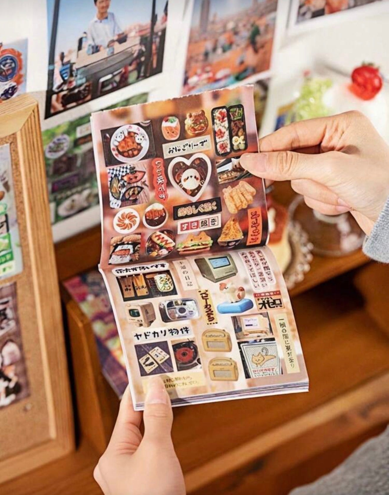 Japanese y2k retro Food Cuisine Themed Collage Sticker Cutout Book 20 pages/book