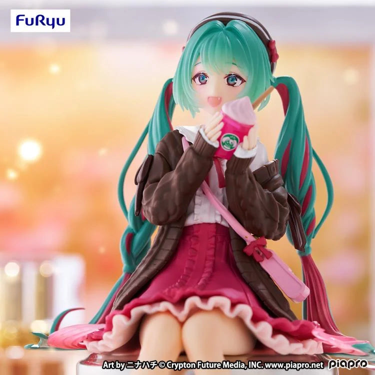Vocaloid Hatsune Miku Autumn Date Pink Ver. Noodle Stopper Figure by Furyu