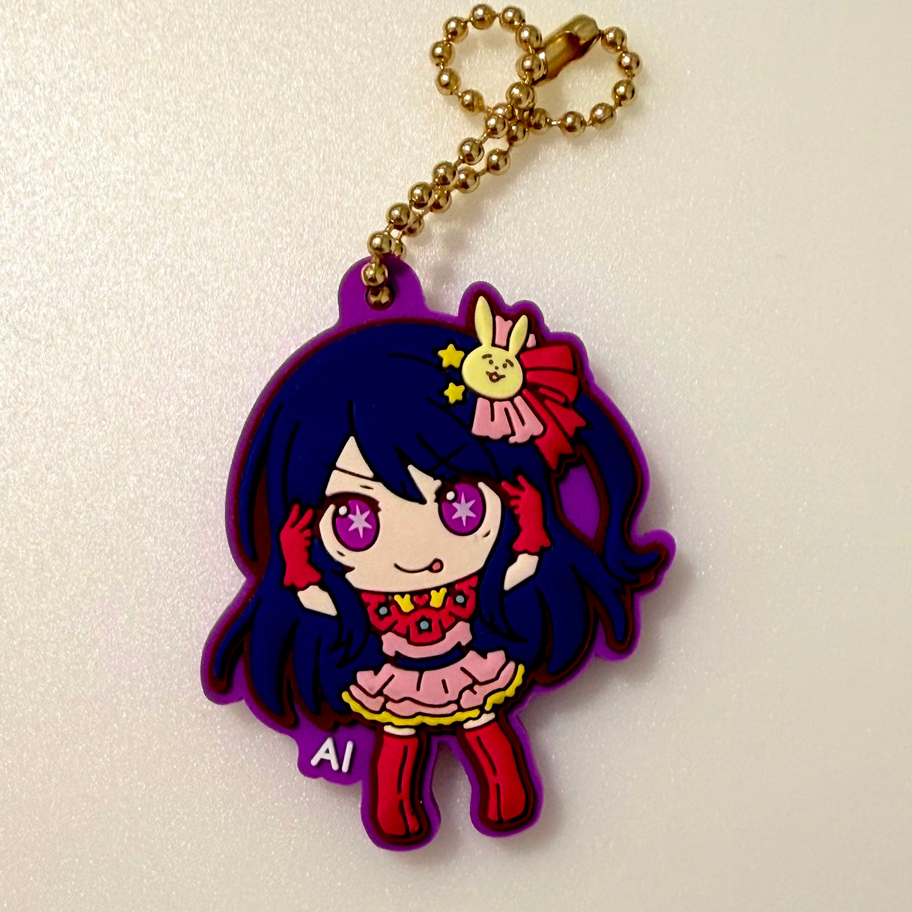 Oshi no Ko Ai Hoshino rubber keychain by Bandai