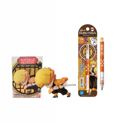 Demon Slayer Zenitsu Adverge Motion Figure + Mechanical Pencil Set