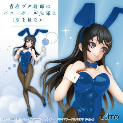 Rascal Does Not Dream of Bunny Girl Senpai Mai Sakurajima Coreful Bunny figure blue version by Taito