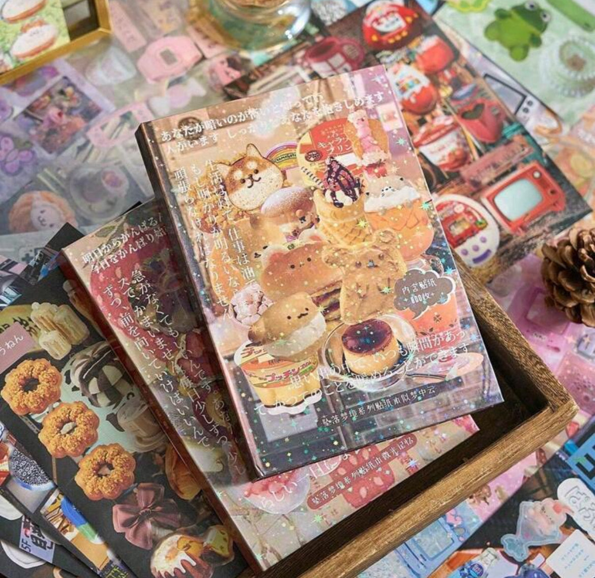 A5 Japanese Style Aesthetic hardcover Sticker book 45 pages/book