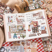 Aesthetic Cute Embroidery Red Sticker Book Scrapbook Journal 30 pages/book