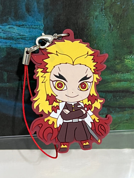 Demon Slayer Original Kyōjurō Rengoku Rubber Keychain by Bandai