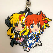 Magical Girl Lyrical Nanoha INNOCENT Nanoha Takamachi & Fate Testarossa strap rubber keychain by Banpresto