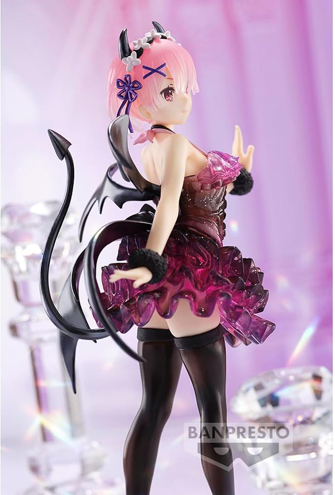 Banpresto - Re:Zero-Starting Life in Another World - Ram Special Color ver. -Clear & Dressy-, Bandai Spirits Espresto Figure Re Zero