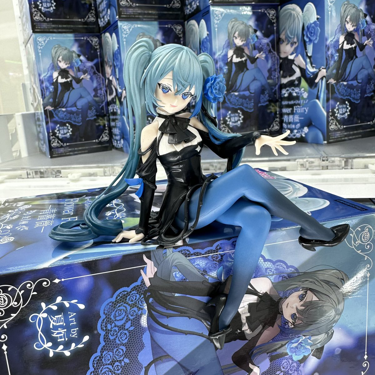 NO BOX Vocaloid Hatsune Miku Flower Fairy (Blue Rose) Noodle Stopper Figure