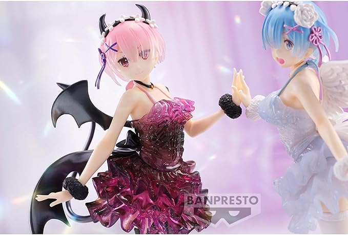 Banpresto - Re:Zero-Starting Life in Another World - Ram Special Color ver. -Clear & Dressy-, Bandai Spirits Espresto Figure Re Zero