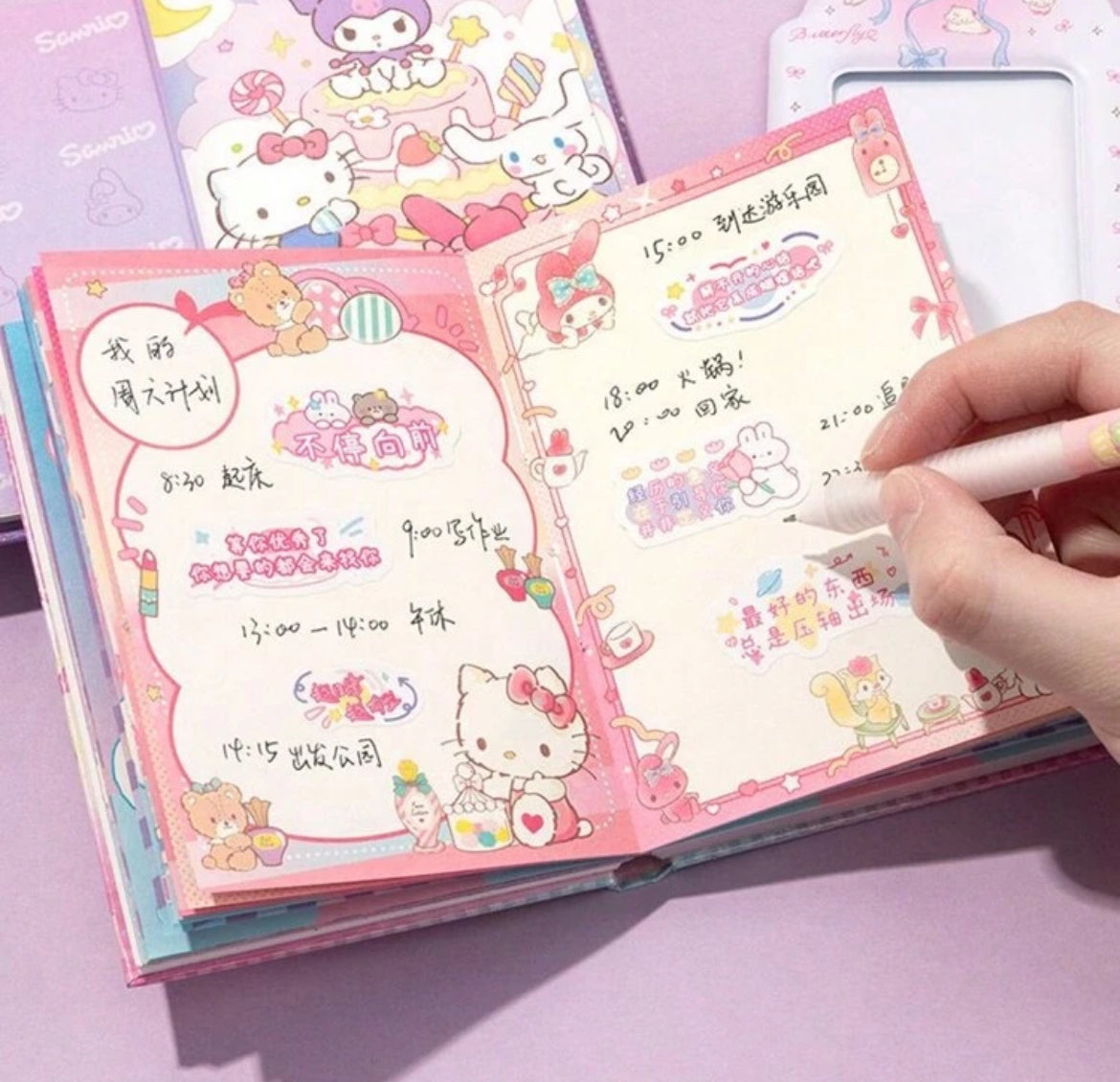 Sanrio Shaker Notebooks My Melody and Kuromi (1 random design)
