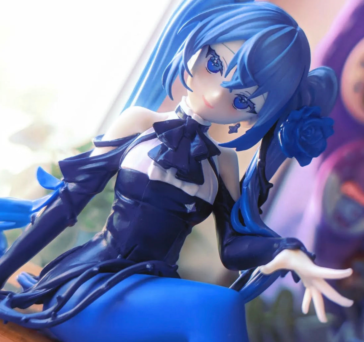 NO BOX Vocaloid Hatsune Miku Flower Fairy (Blue Rose) Noodle Stopper Figure