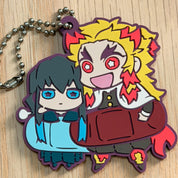 Demon Slayer Rengoku Kyojuro & Tokito Muichiro rubber keychain