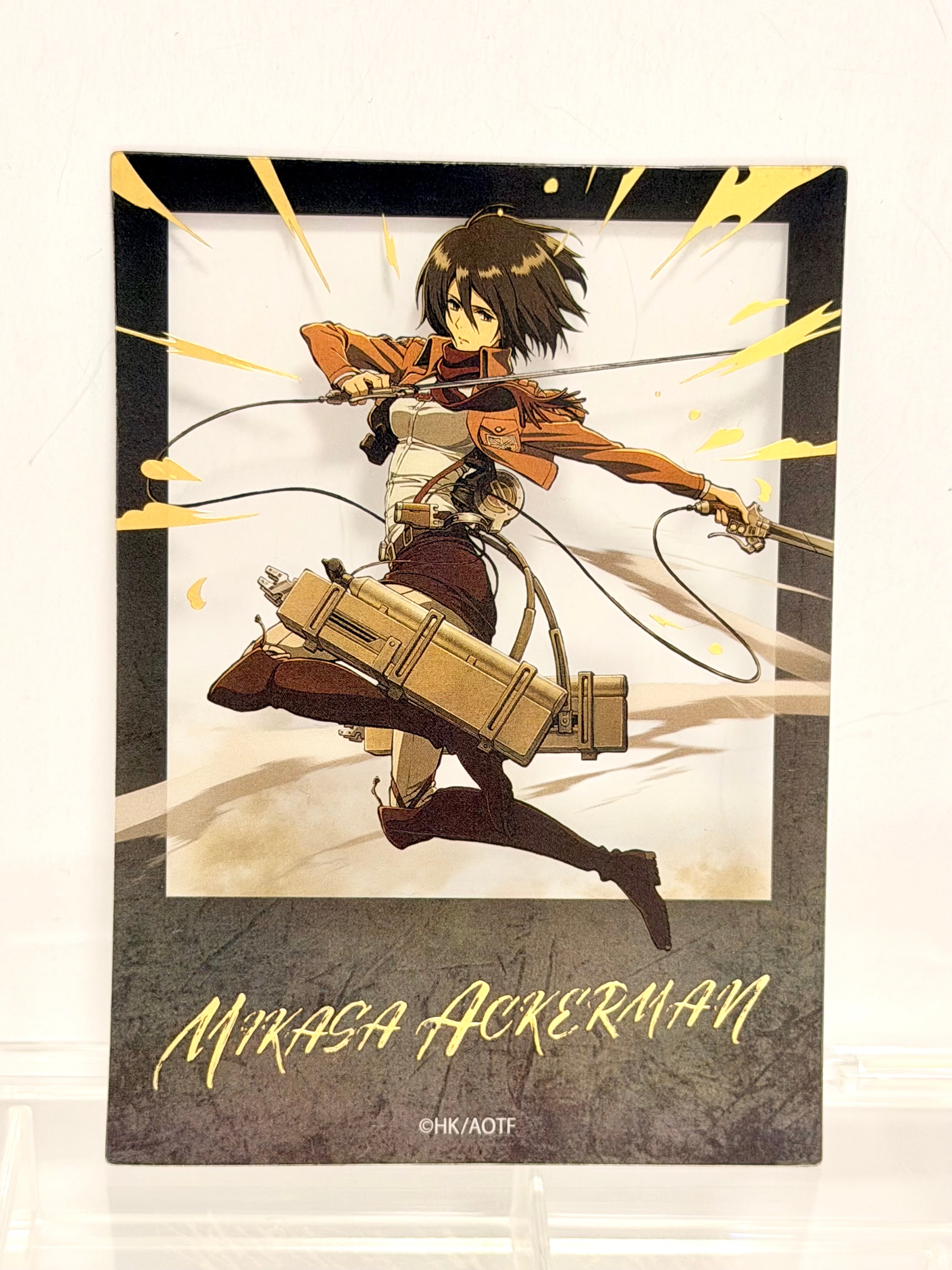 Attack on Titan Official collector Clear Card Gold Foil Eren and Mikasa Set