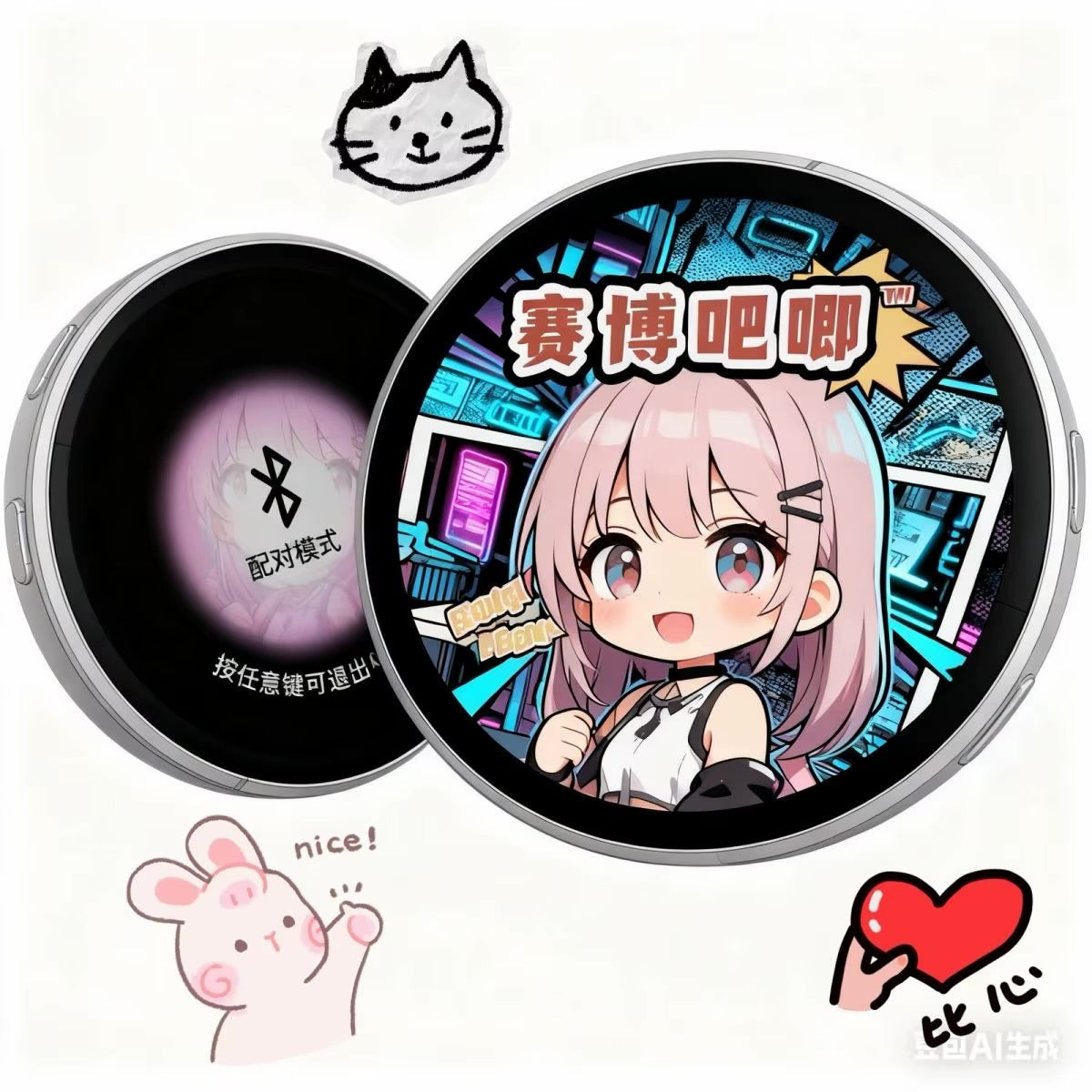 Cybercore Electric E-Badge Pin Badge Customizable Wireless