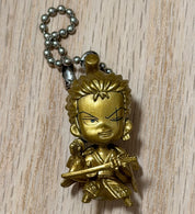 One Piece Zoro metallic gold mini figurine keychain