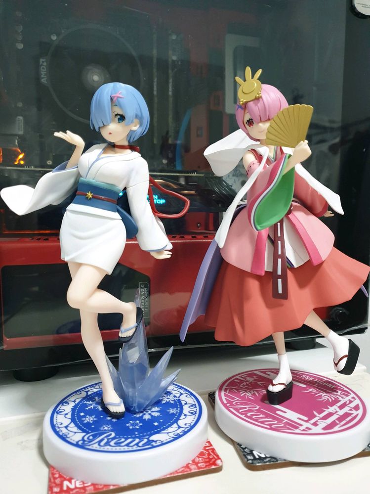 Set of 2: Furyu Re:Zero Starting Life in Another World: Rem Yuki Onna Fairy Tall Series SSS Figure and Princess Kaguya (Pearl Version) Re Zero