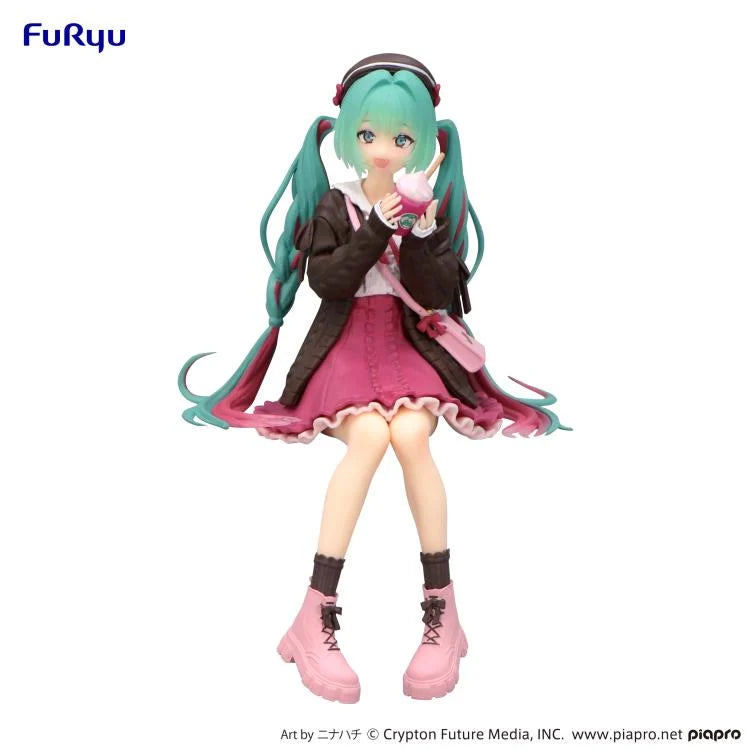 Vocaloid Hatsune Miku Autumn Date Pink Ver. Noodle Stopper Figure by Furyu