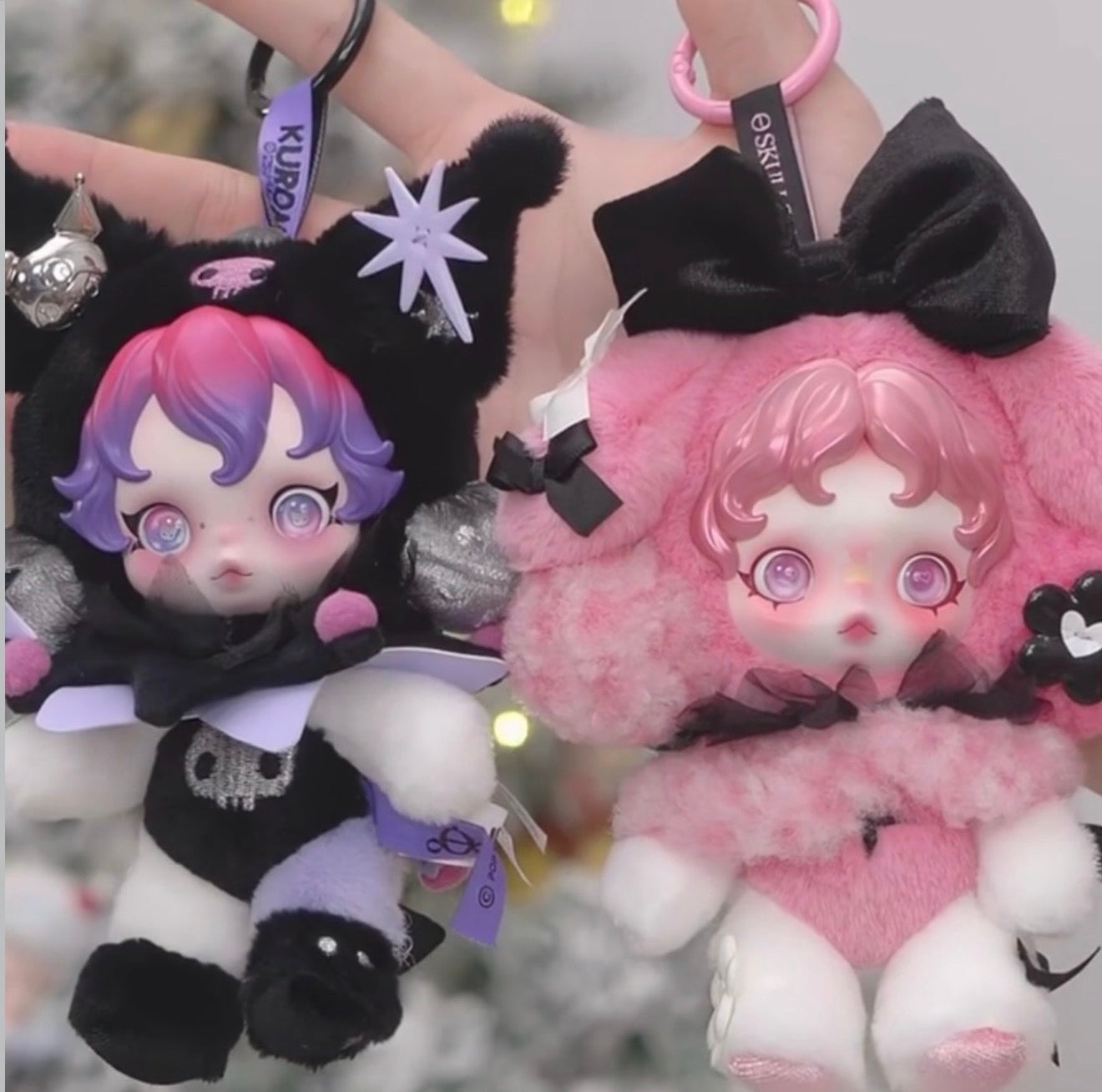 Skullpanda X Kuromi Limited Edition Plush Keychain by Pop Mart