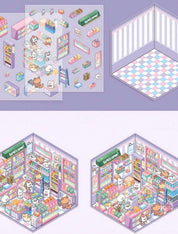 3D Sticker Paper Isometric Room ASMR DIY Mini Scene