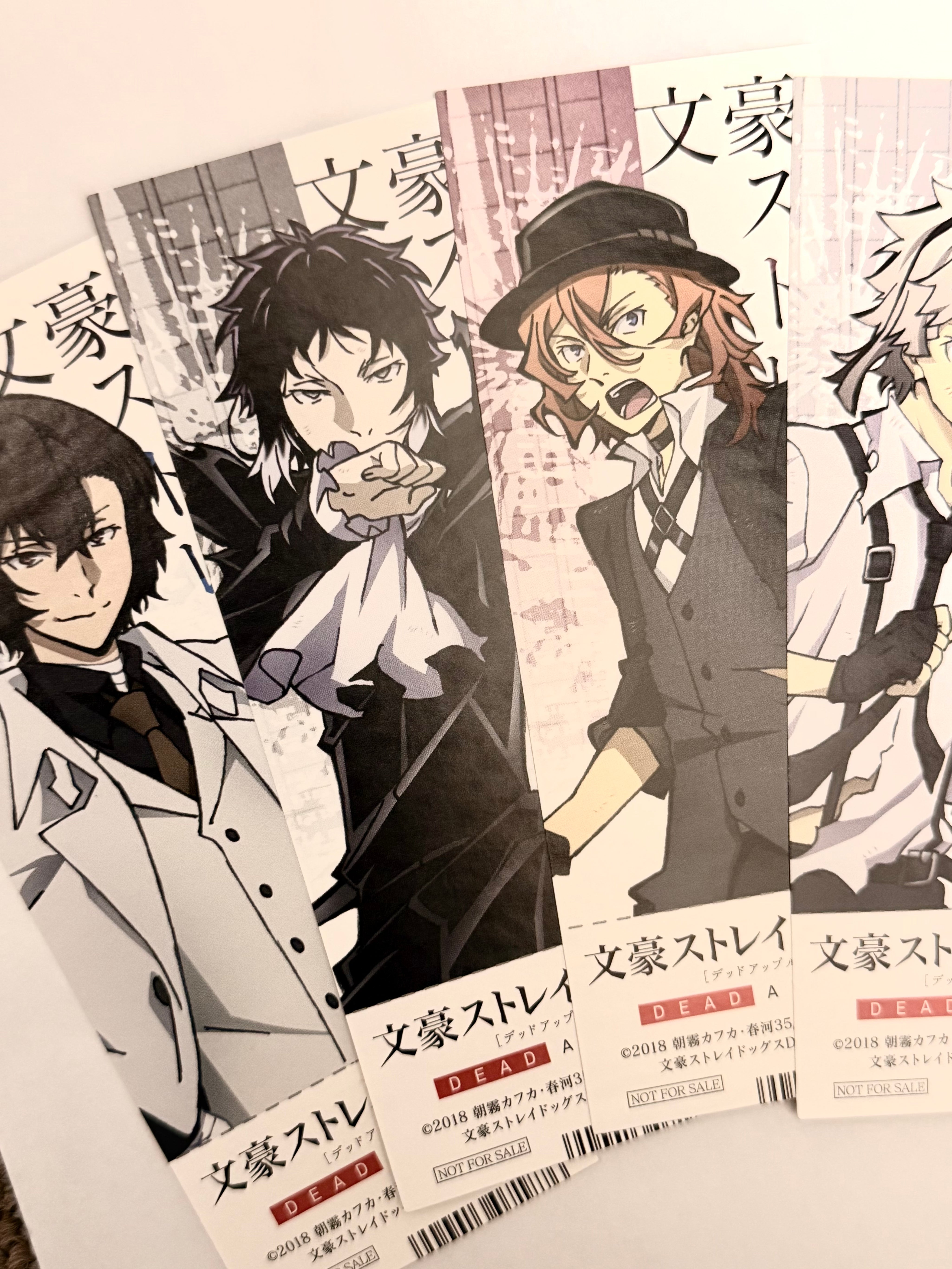 Bungo Stray Dogs Dazai Chuuya Atsushi Aku Official Collector Bookmark Set of 4 263124