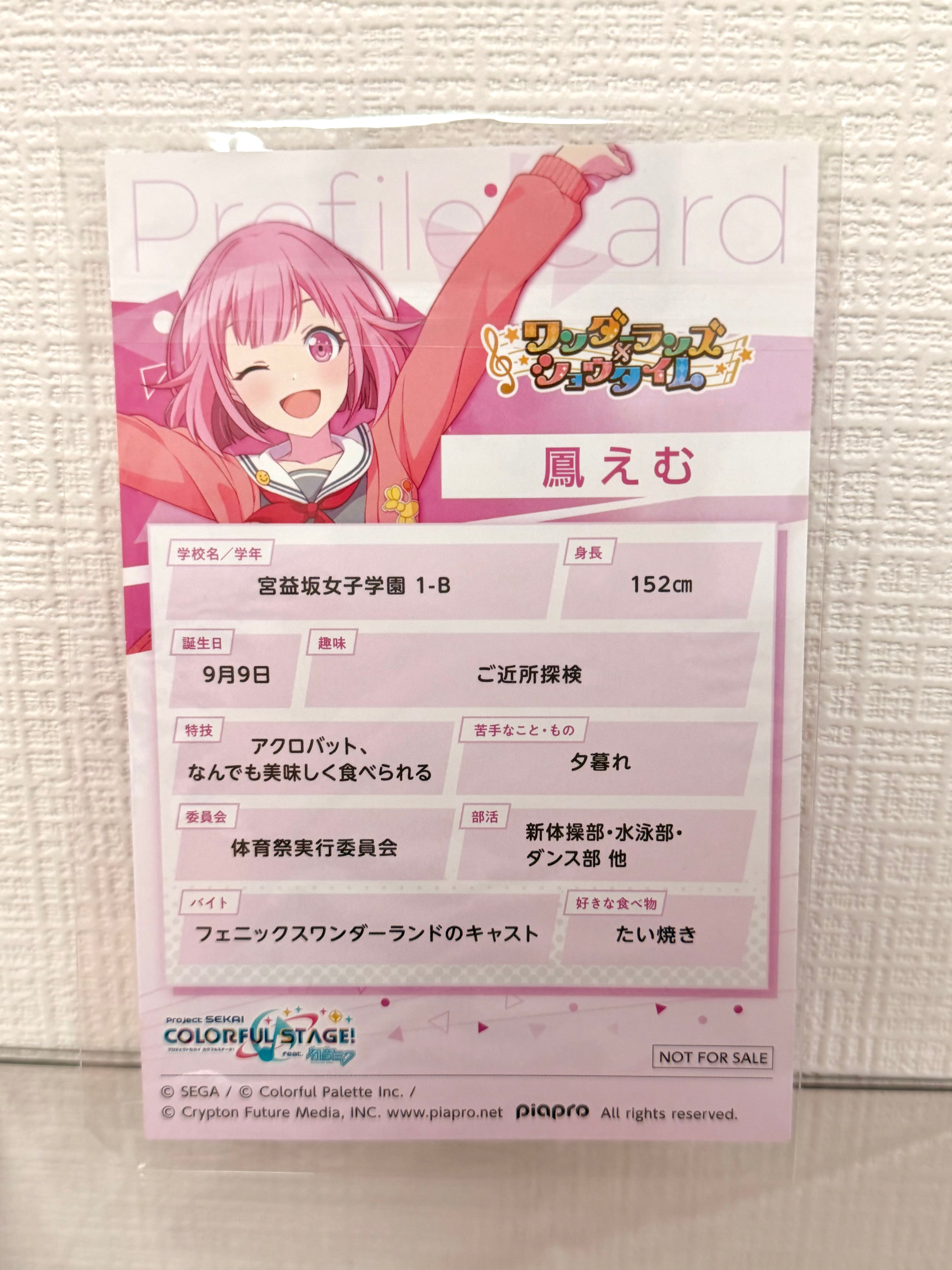 Project Sekai Amo  Official Collector Postcard