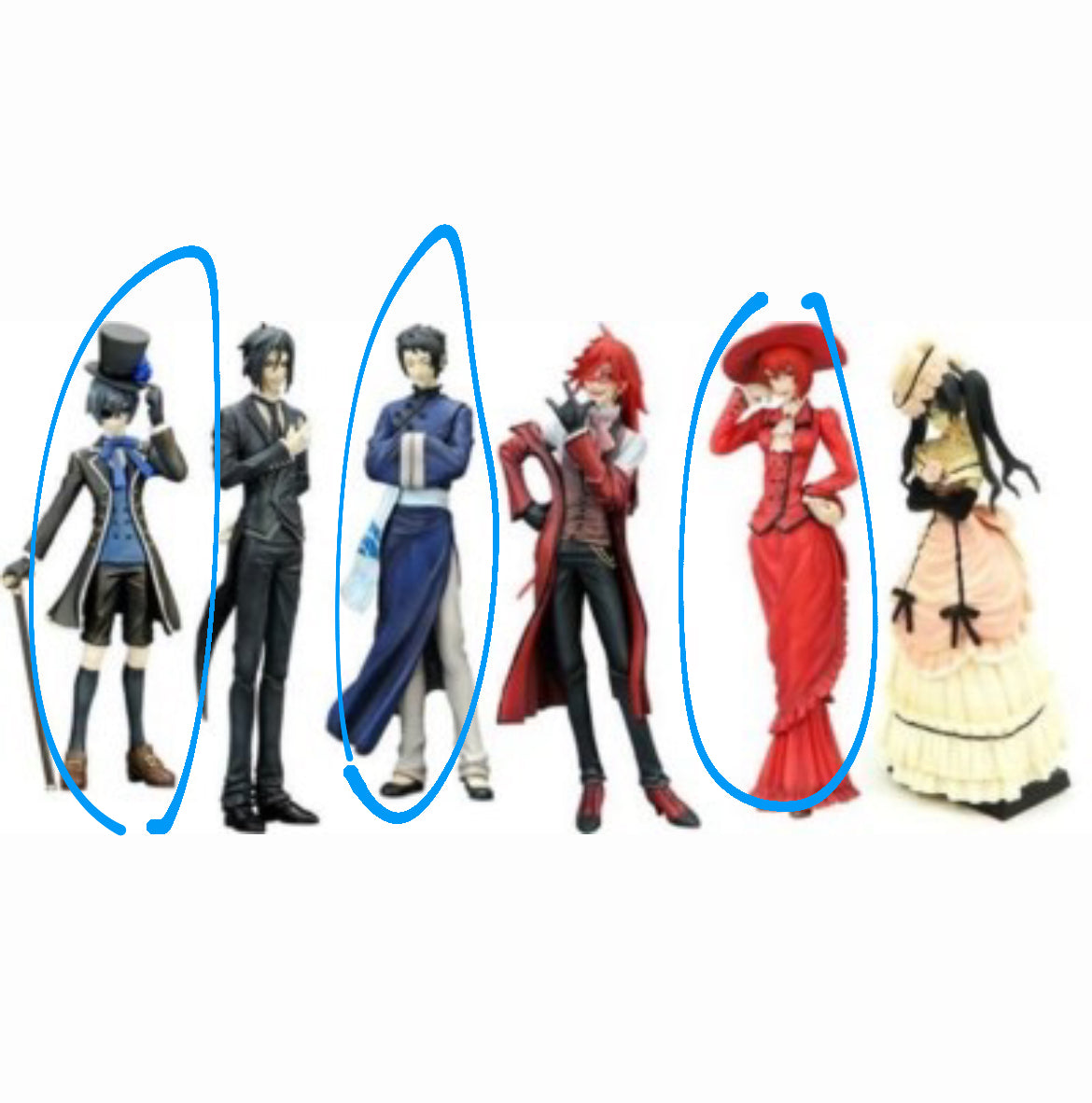Black Butler Trading Arts Vintage set of 3 figures rare (3 PCs)